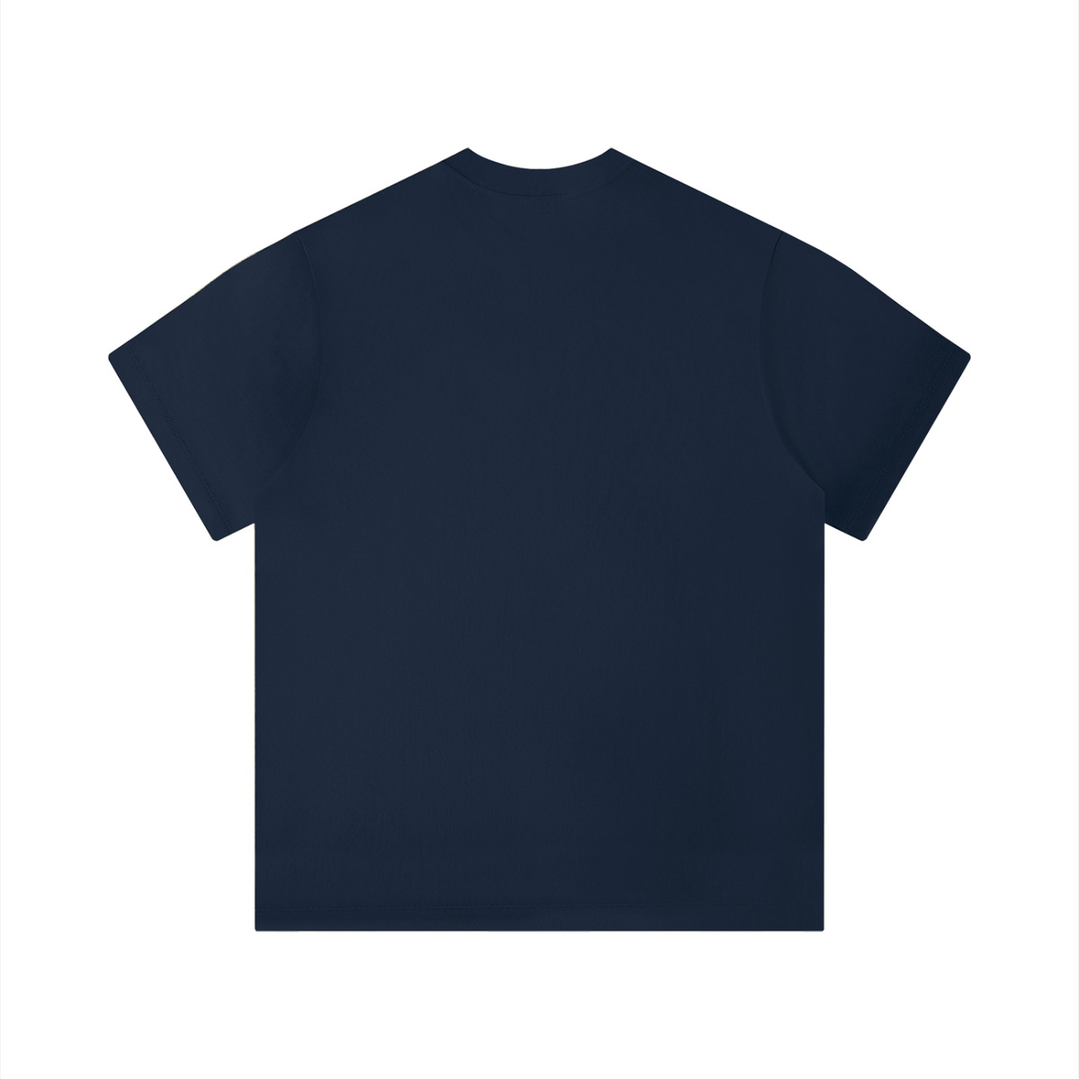 Solid navy blue unisex t-shirt with a classic round neck and short sleeves, featuring a regular fit.