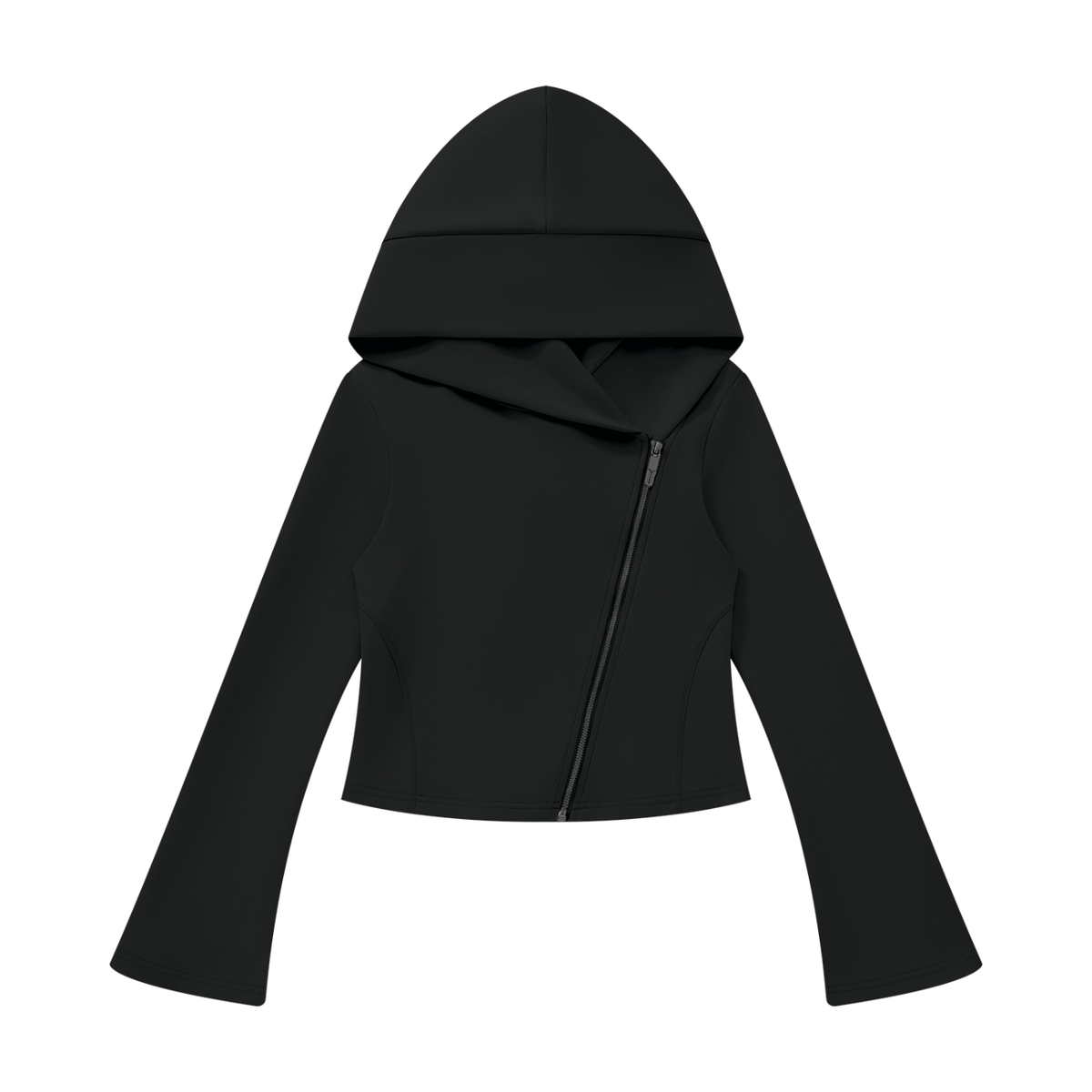 Sweat à capuche zippé court femme Ink Pick Me, manches évasées – photo 3