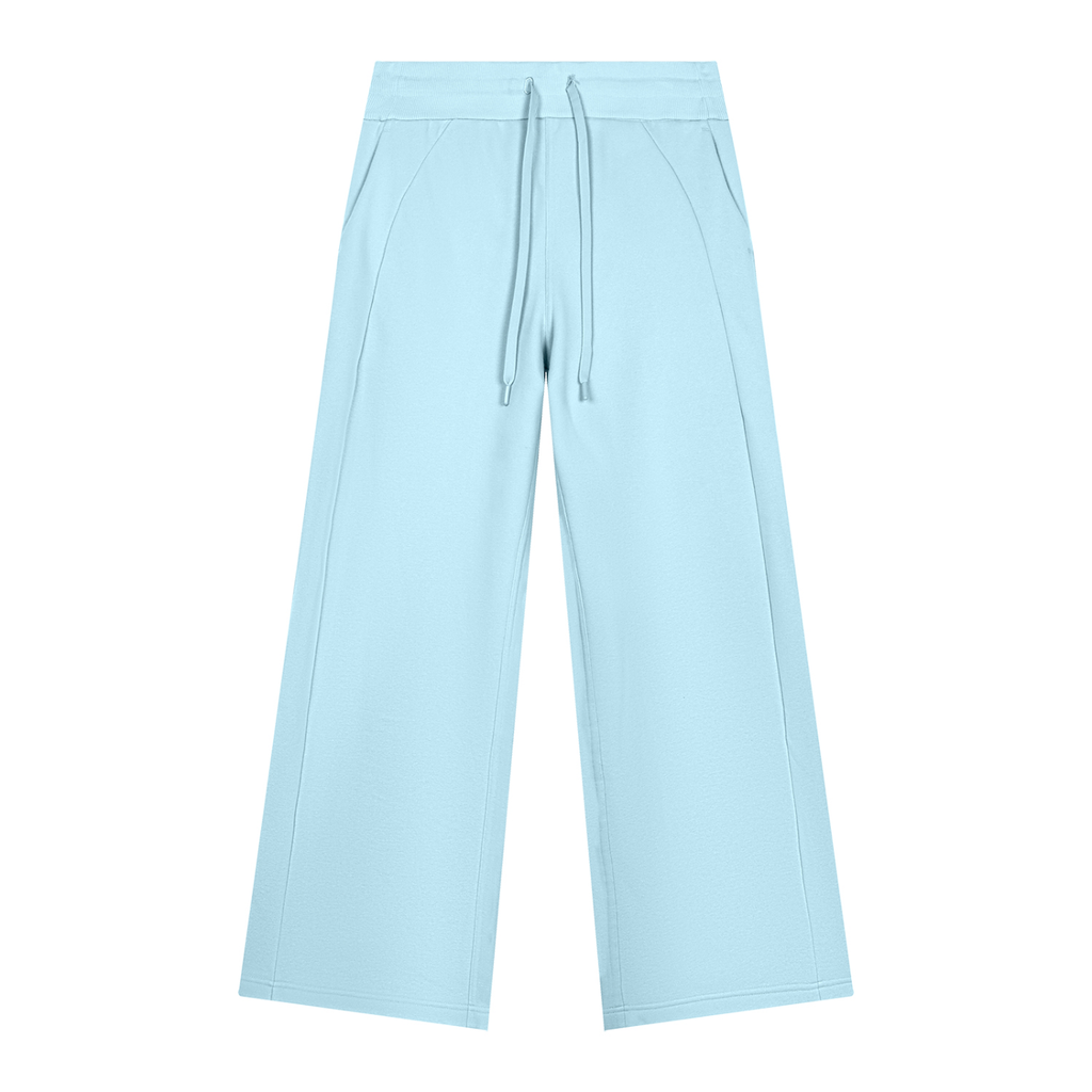 Jogging jambes larges bleu ciel Ink Pick Me, intérieur polaire – vue de face