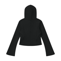 Sweat à capuche zippé court femme Ink Pick Me, manches évasées – photo 4