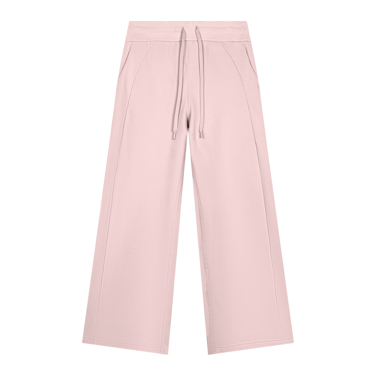 Jogging jambes larges rose pâle Ink Pick Me, taille à cordon – vue de face