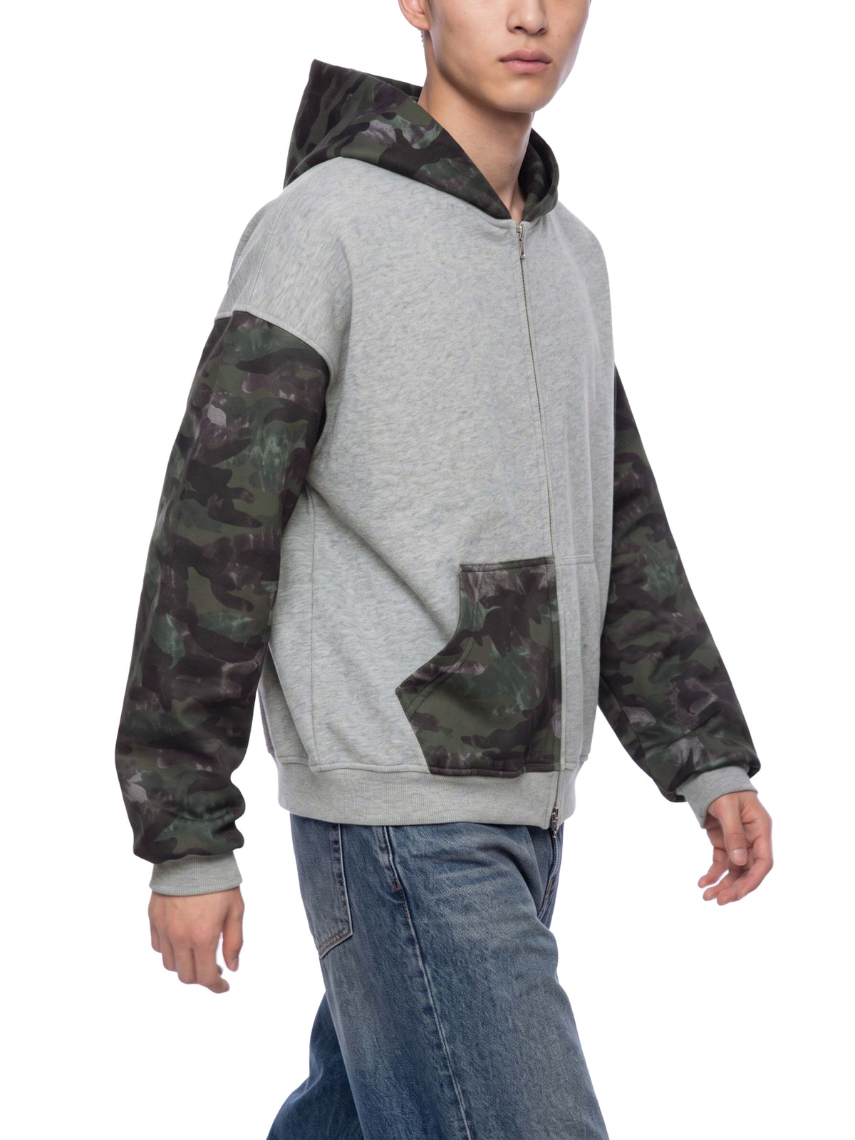 Sweat à capuche zippé camouflage boxy Ink Pick Me – photo 2