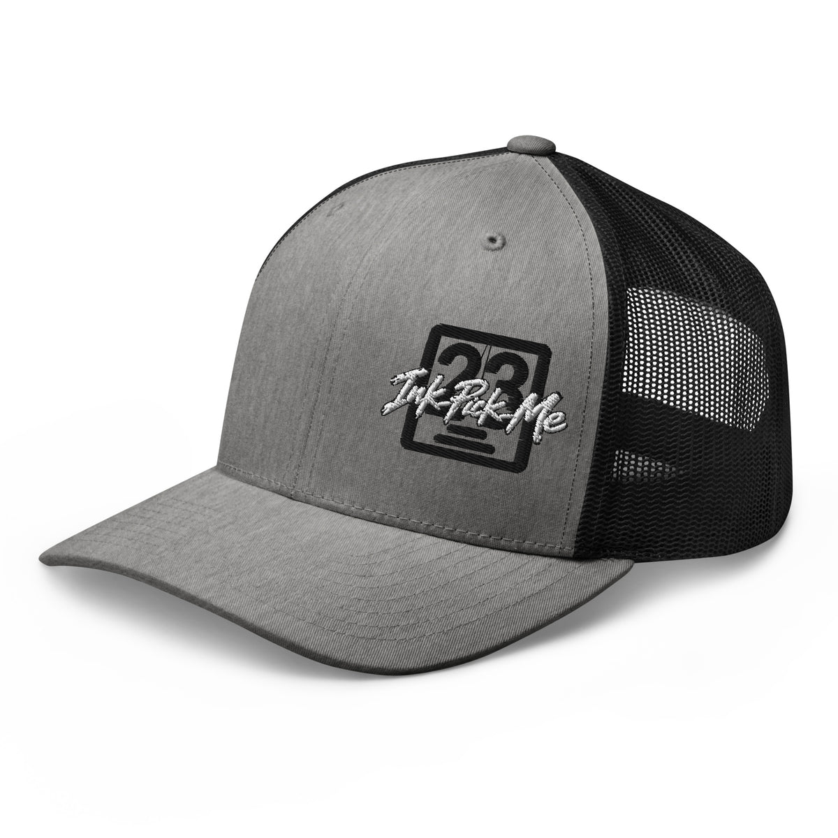 Casquette trucker Signature gris chiné et noir Ink Pick Me