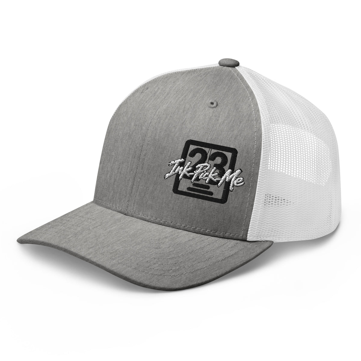 Casquette trucker Signature gris chiné et blanc Ink Pick Me