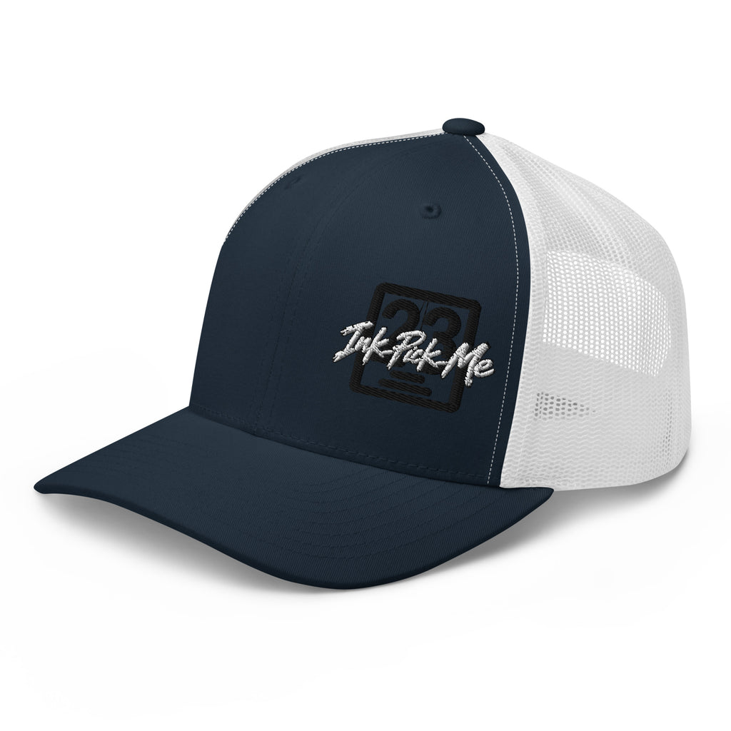 Casquette trucker Signature bleu marine et blanc Ink Pick Me