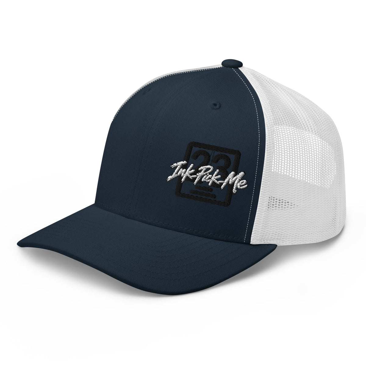Casquette trucker Signature bleu marine et blanc Ink Pick Me