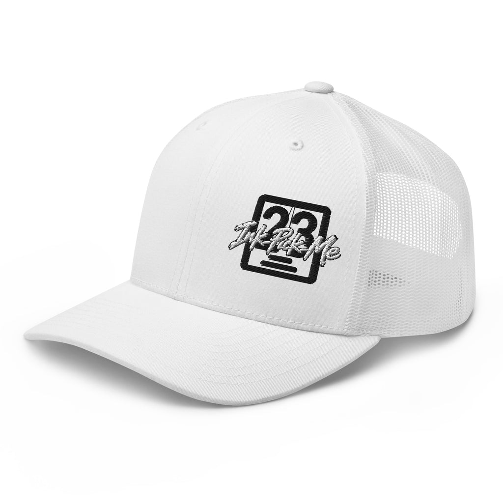 Casquette trucker Signature blanche Ink Pick Me